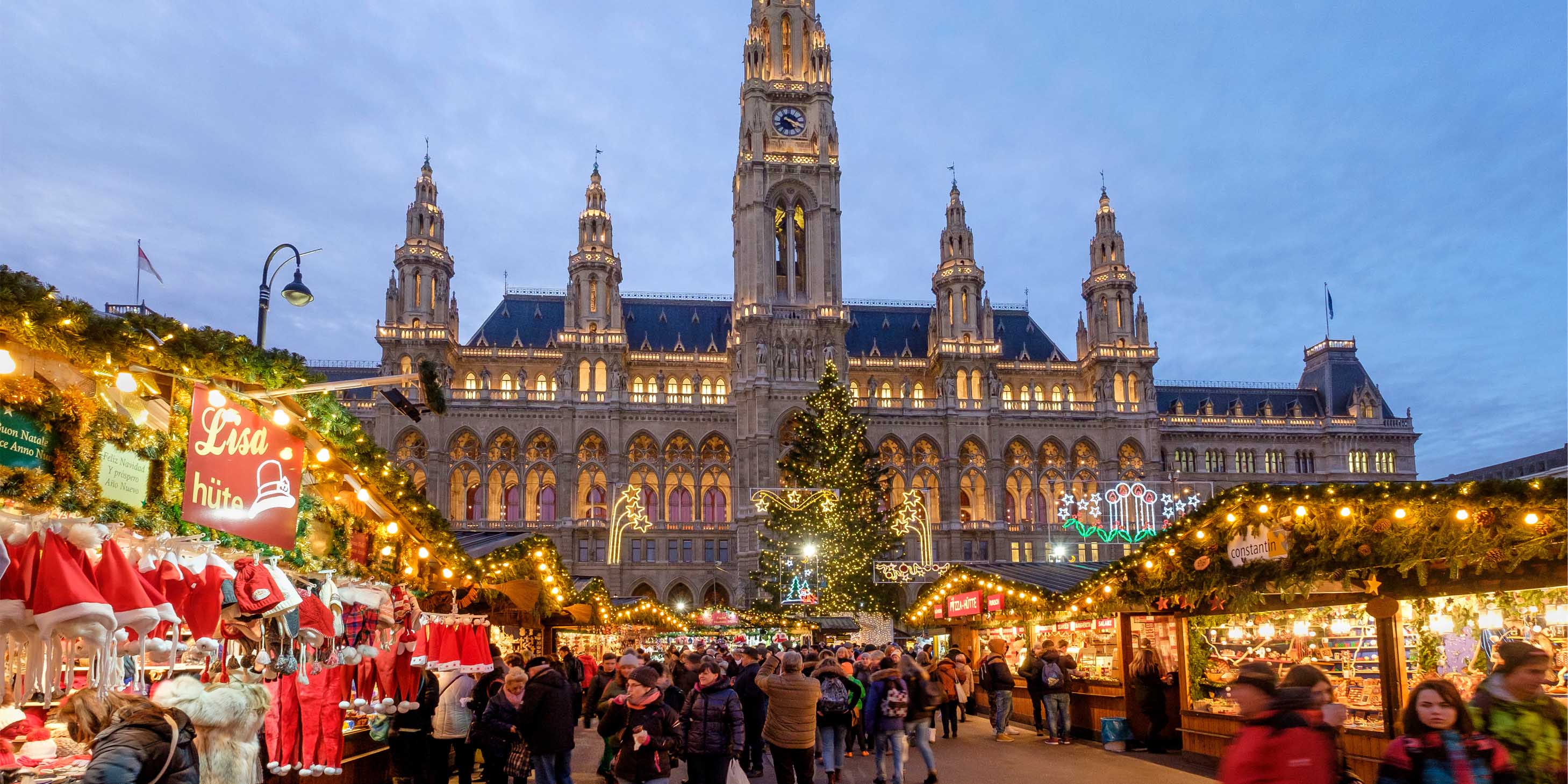 Christmas markets located in front of the Vienna City Hall