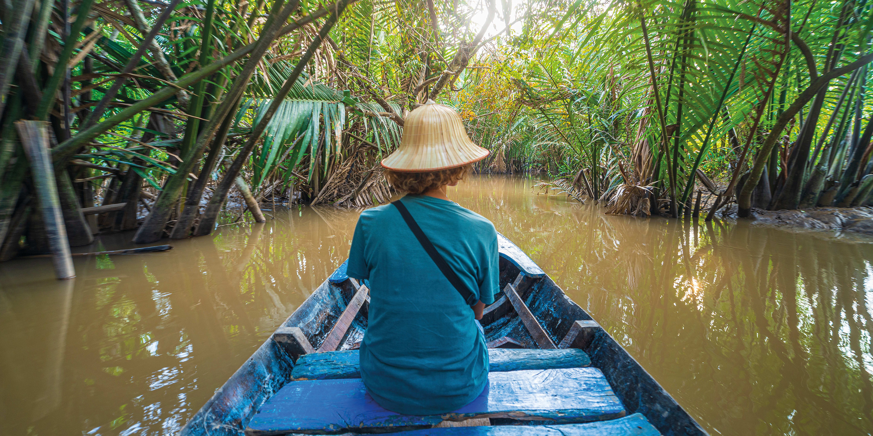 Boat tour along Mekong River, Asia