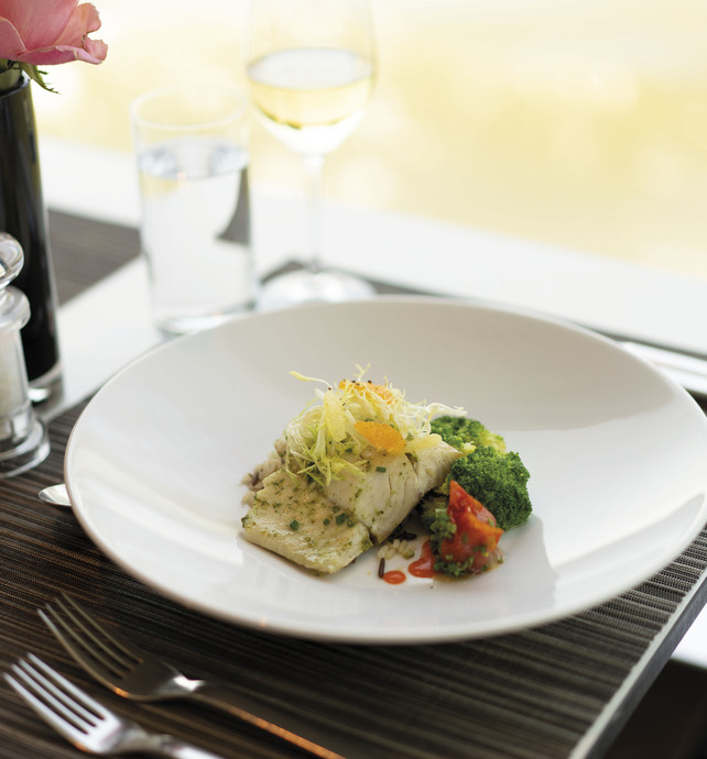 Gourmet dish served on board