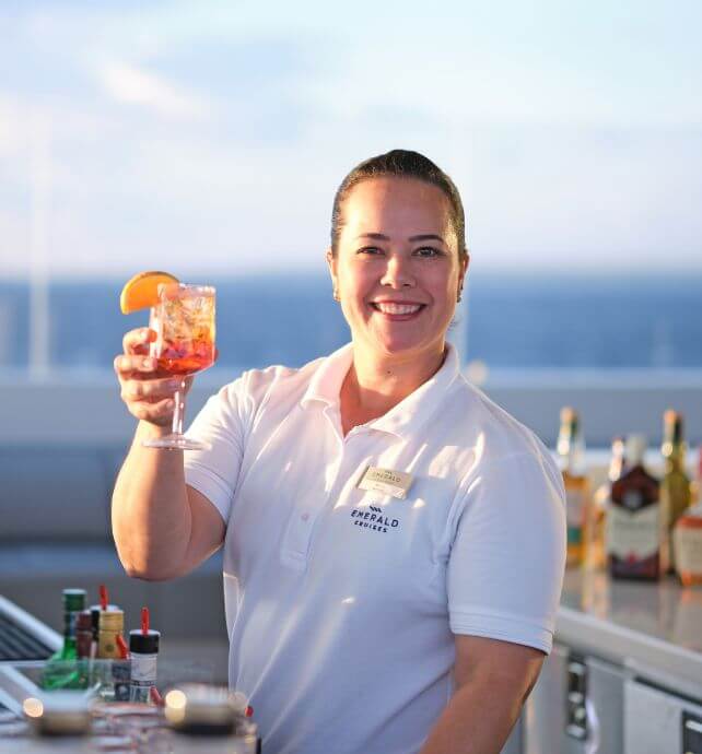 Emerald Cruises crew at the bar