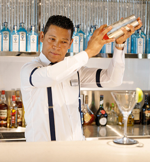 Bartender mixing cocktail