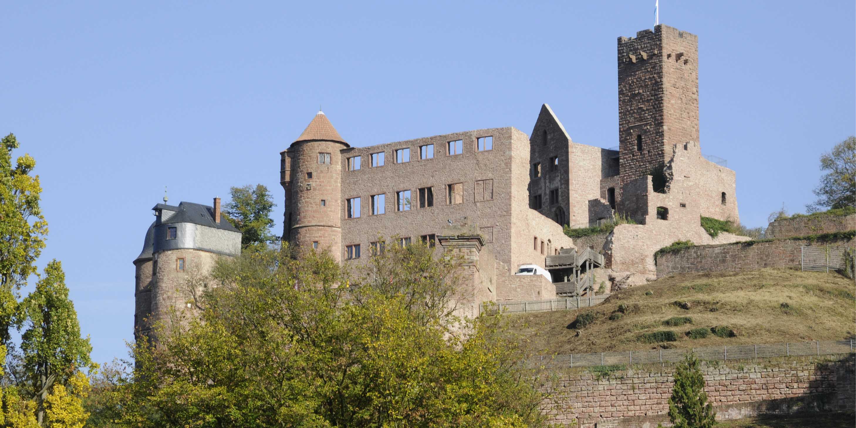 Wertheim Castle, Germany, on a bright summer day.